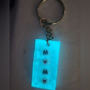 5 For $25 Handmade resin epoxy glow in the dark mama keychain